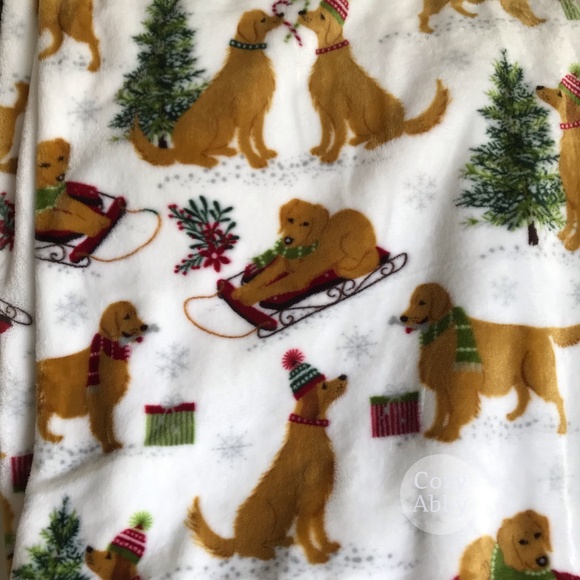 Golden Retriever Christmas Blanket Holiday Dog Throw - Picture 2 of 4